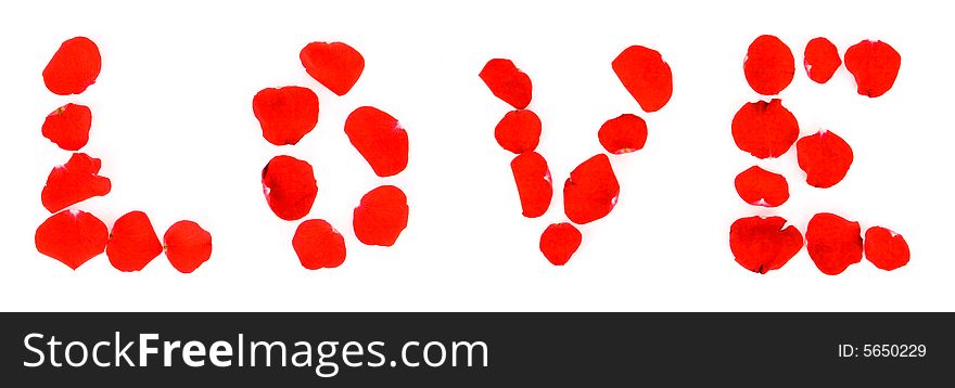 Love sign isolated on a white background