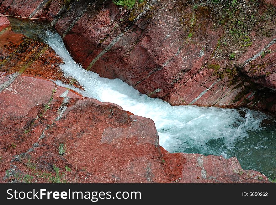 Red rock canyon in waterton lakes national park, alberta, canada