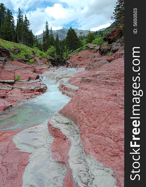 Red rock canyon in waterton lakes national park, alberta, canada