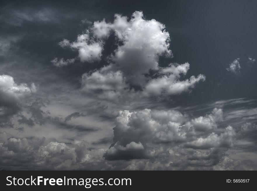 White fluffy clouds in blue sky. White fluffy clouds in blue sky