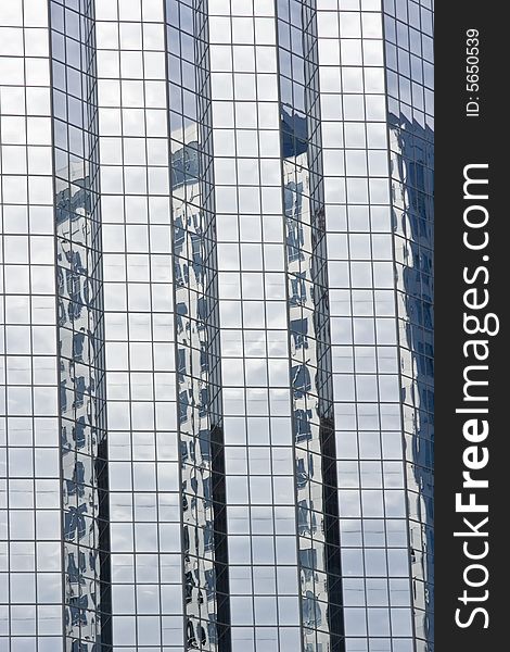 Modern Glass Office Buildings With Reflection