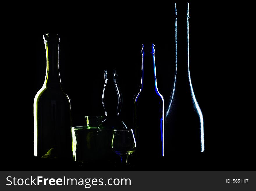 Silhouettes Of Bottles