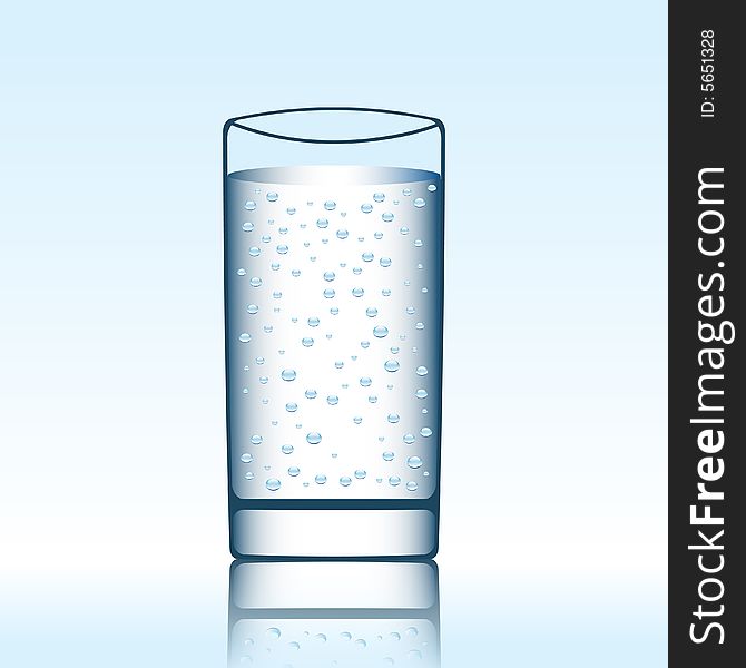 A glass of mineral water vector illustration