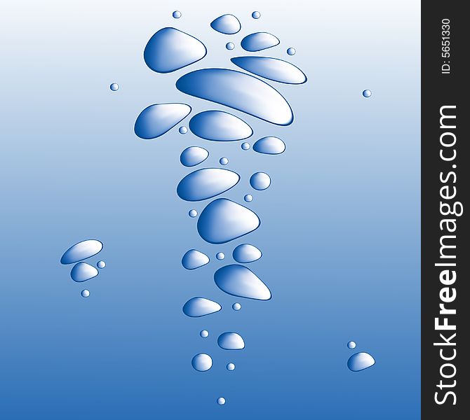 Blue water with bubbles vector illustration