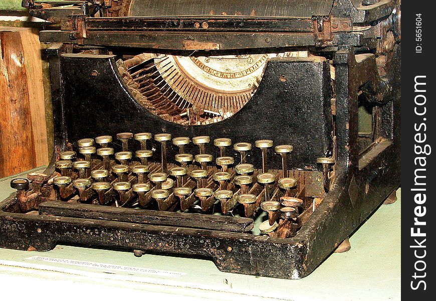 Obsolete vintage typewriter with blank sheet