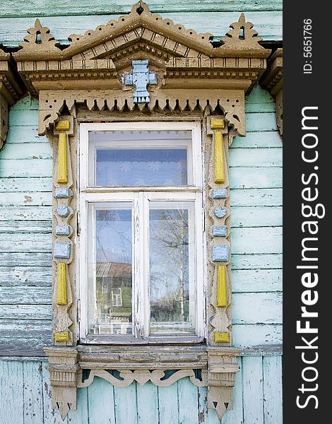 Wooden Decoration On Traditional Russian Window