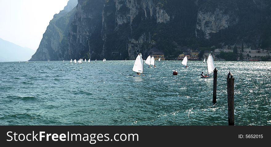 Sailing on  garda lake, Italy. Sailing on  garda lake, Italy