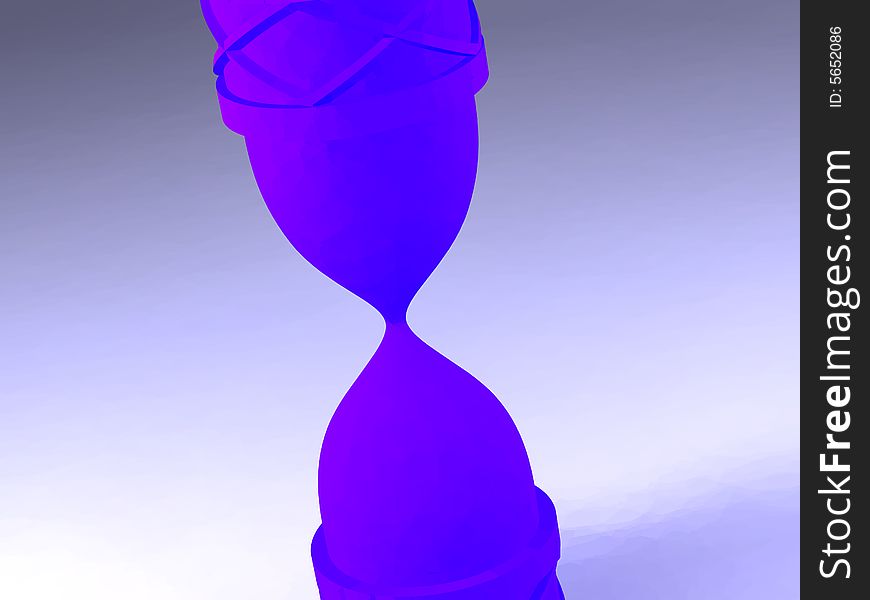 Ultramarine shape hourglas on light violet background. Abstract concept. Ultramarine shape hourglas on light violet background. Abstract concept.