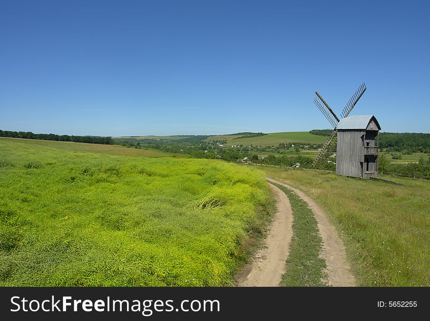 Windmill on a background of horizon