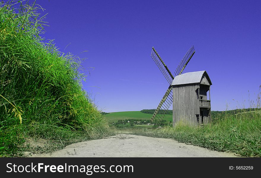 Windmill on a background of horizon