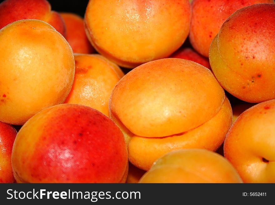 Fresh ripe beautiful and tasty apricots