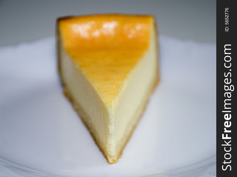 Fresh cheese cake on a plate