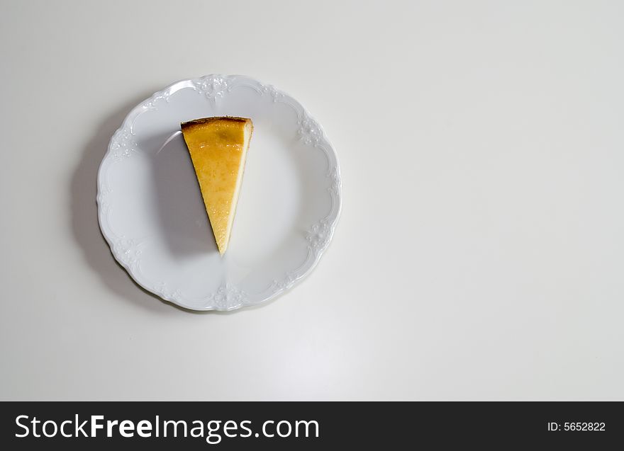 Fresh cheese cake on a plate