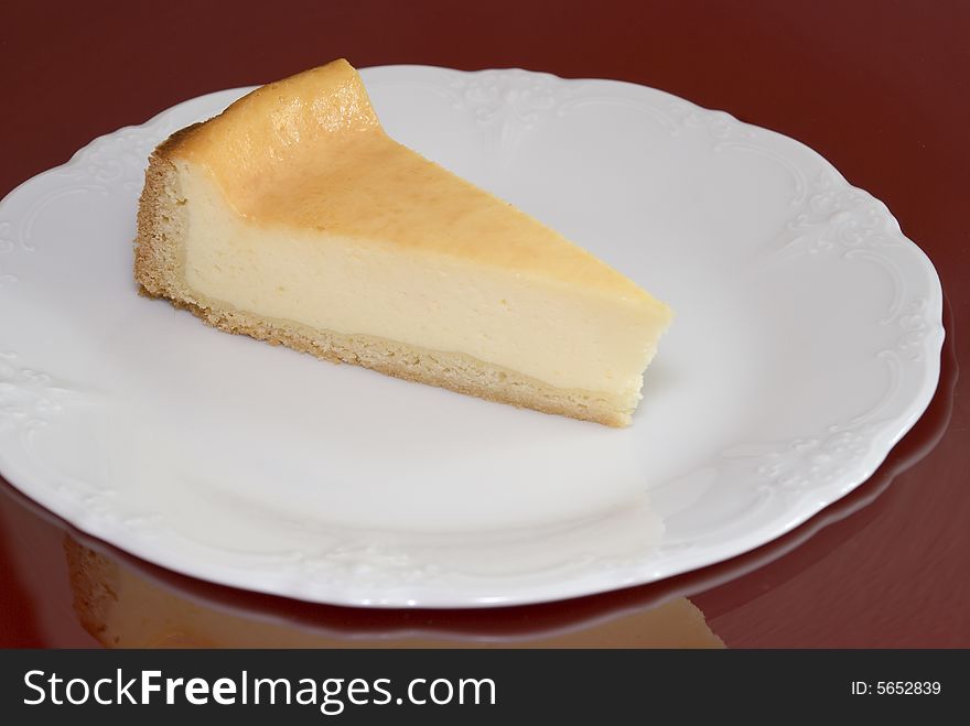 Fresh cheese cake on a plate