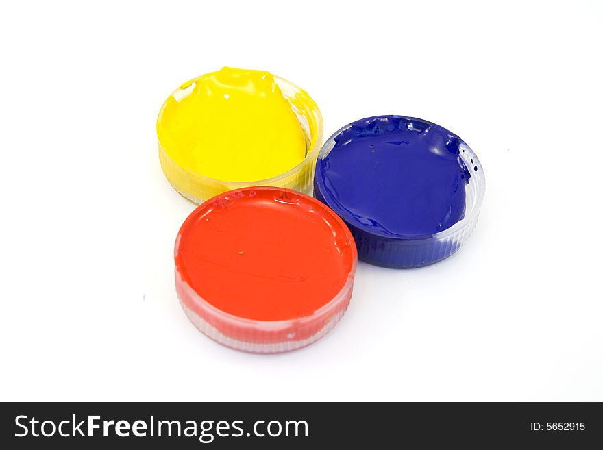 Gouache paints isolated on white