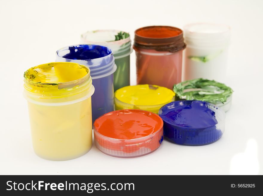 Some paints isolated on white