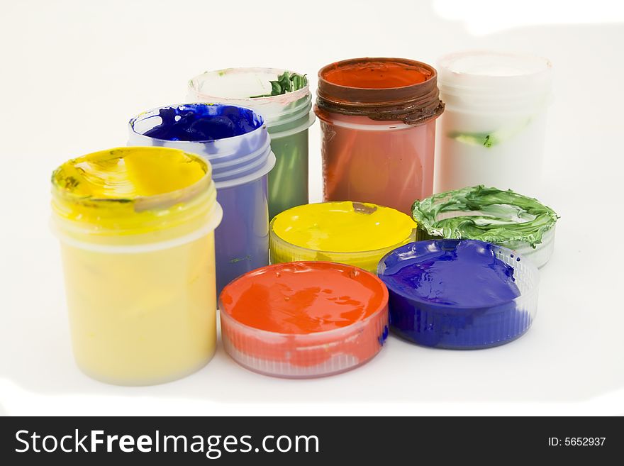 Some paints isolated on white
