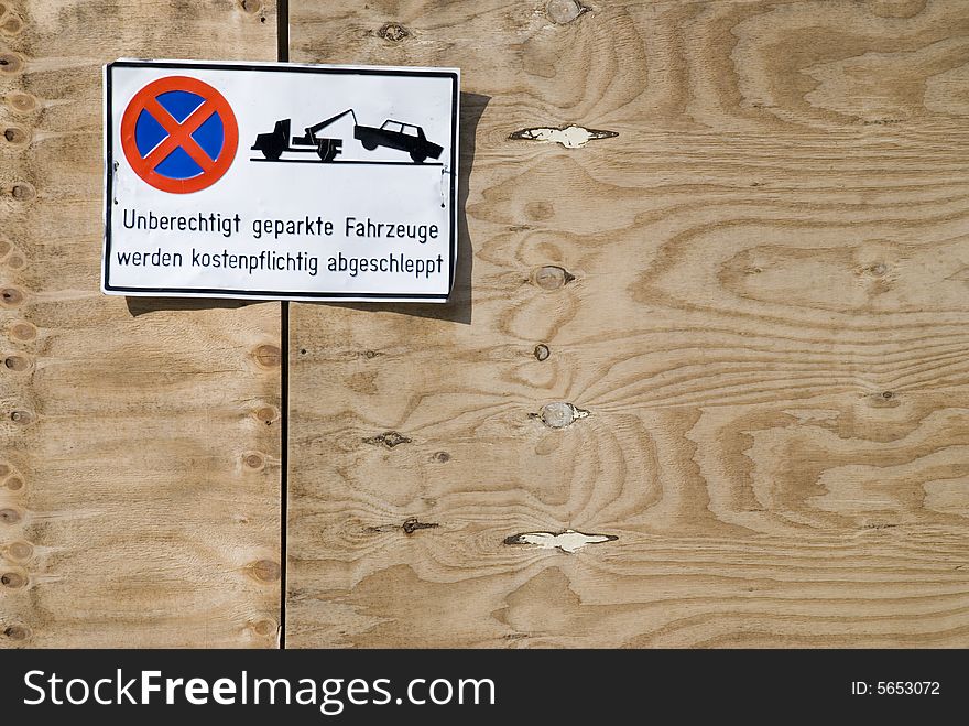 A german parking forbidden sign