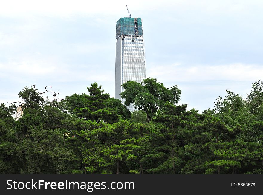 Growing city, skyscraper in beijing, building. Growing city, skyscraper in beijing, building