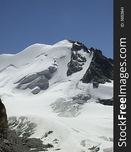 Top of a mountain covered by ice. Top of a mountain covered by ice