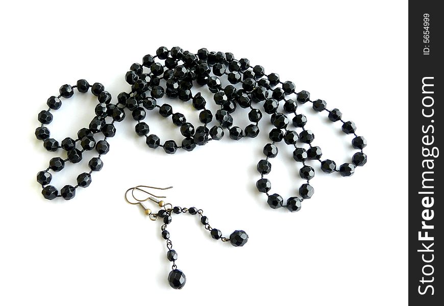 Black Necklace With Earrings