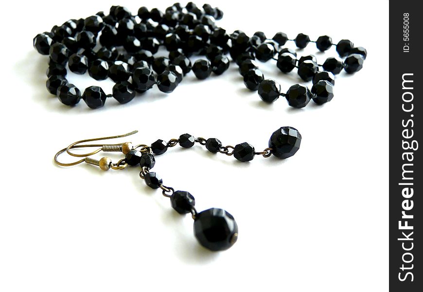 Black Necklace With Earrings