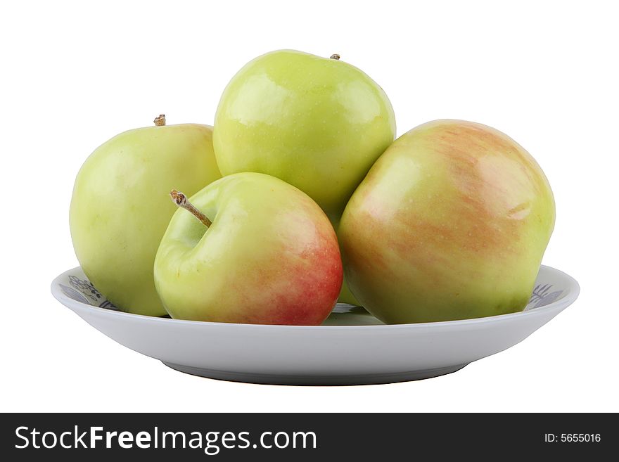 Some apples on a plate