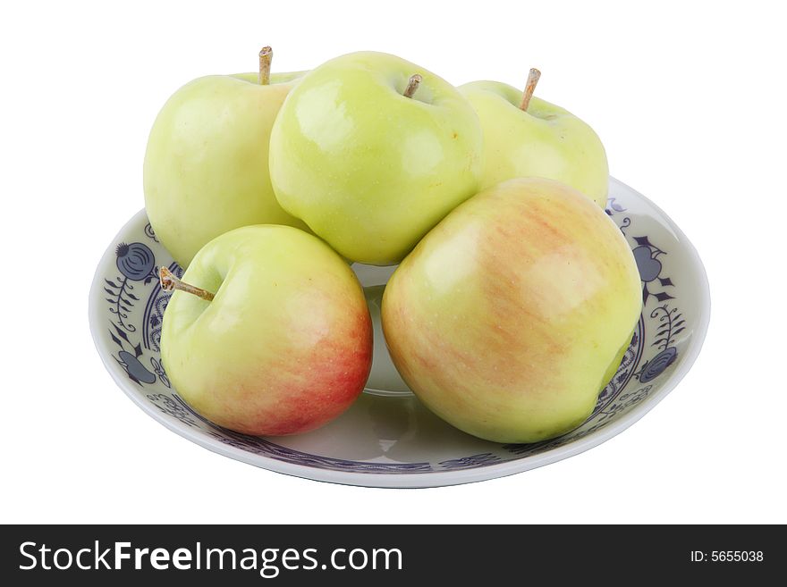 Some apples on a plate