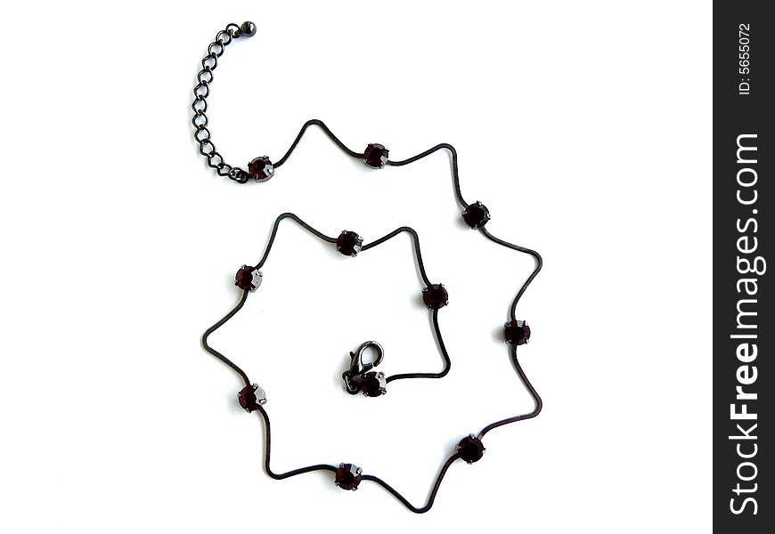 Decorative necklace isolated on the white background