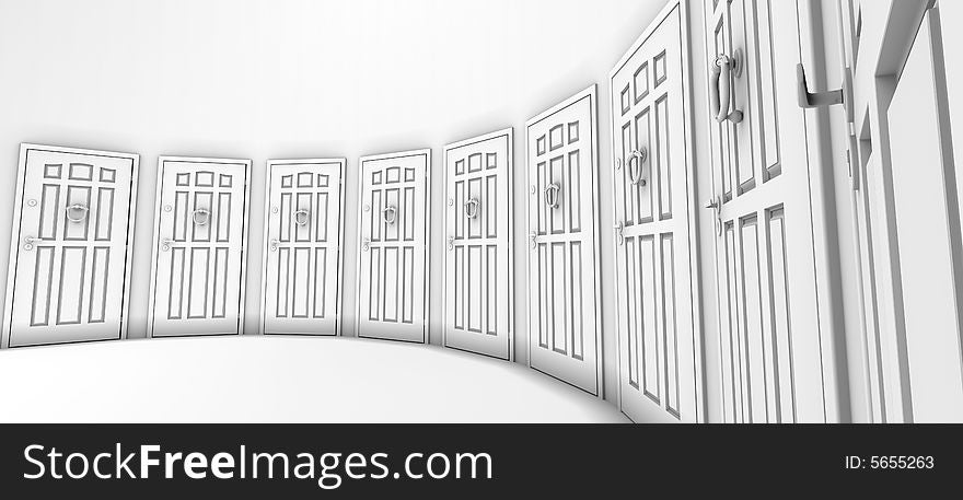3d image of grey doors. 3d image of grey doors.