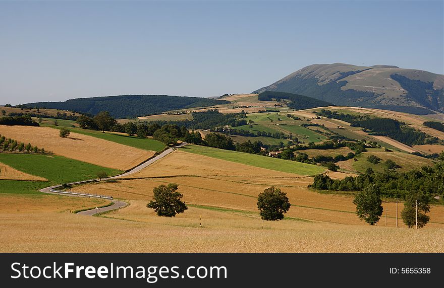 A view of umbria mountains in Italy