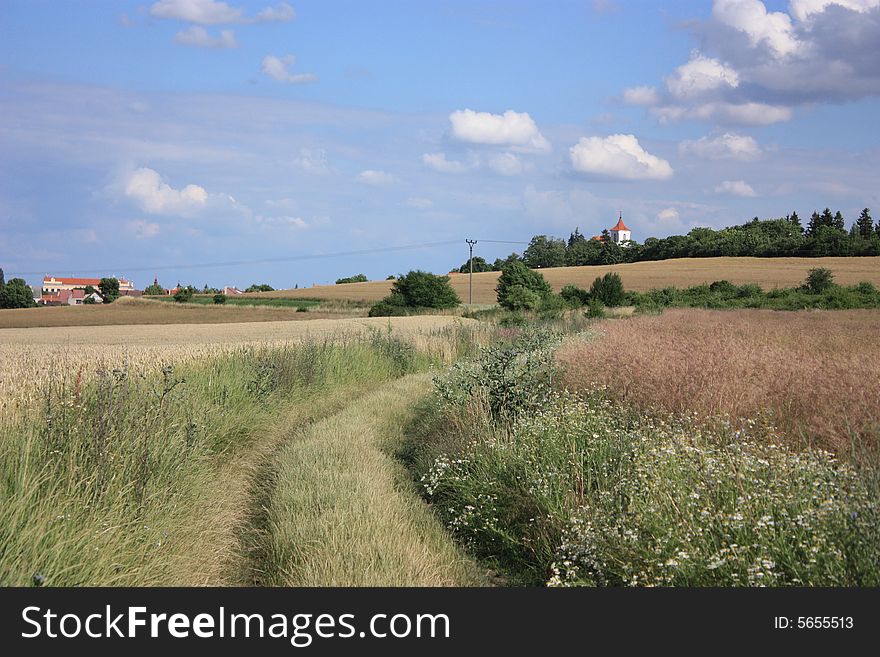 View of church from field