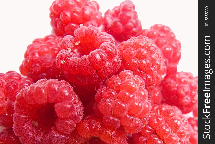 Detail of big appetizing raspberries. Detail of big appetizing raspberries