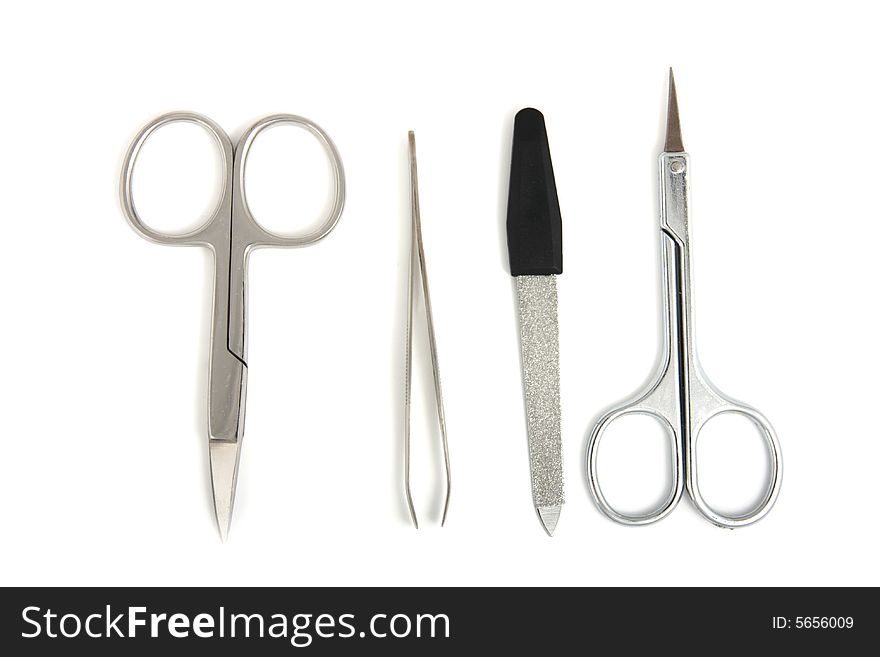 Hand care tools isolated on white background