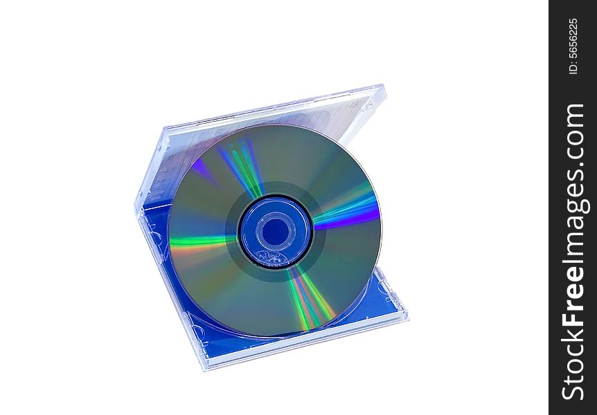 Compact disk and the case close-up