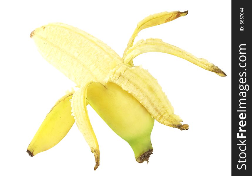 Fresh yellow banana isolated over white with clipping path