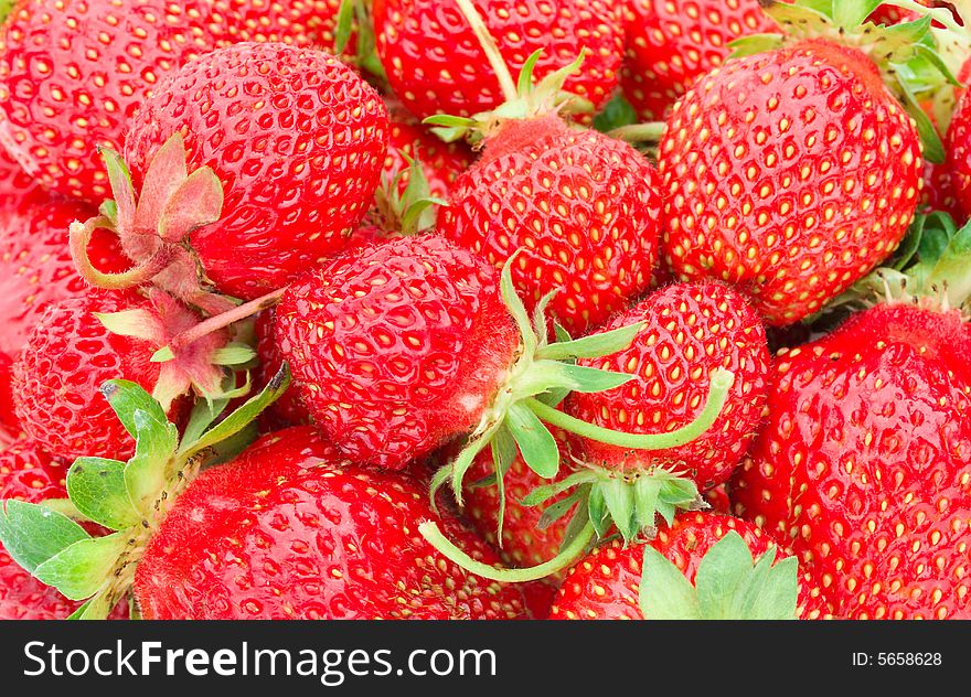 Close-up of ripe strawberries