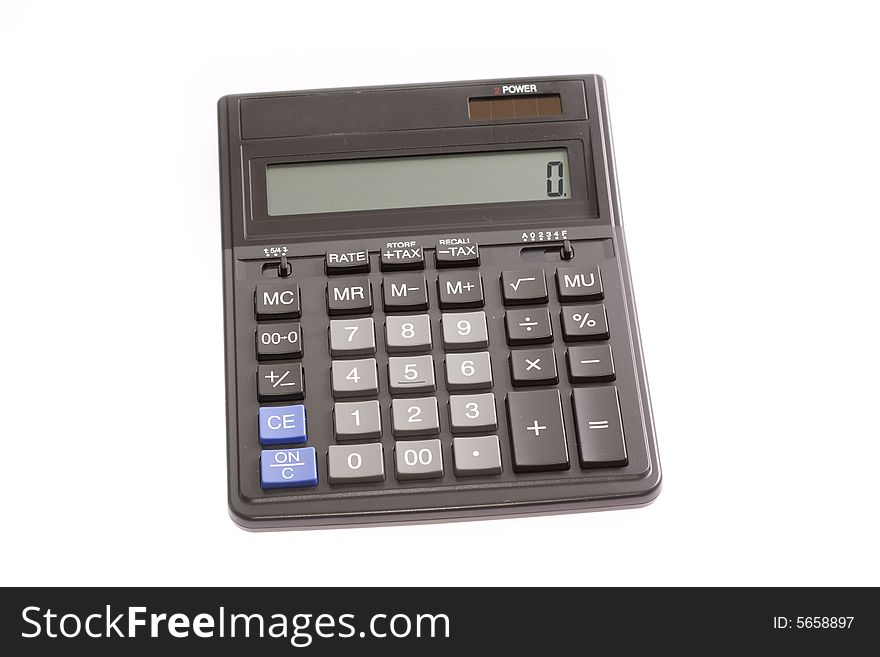 The calculator on a white isolated background