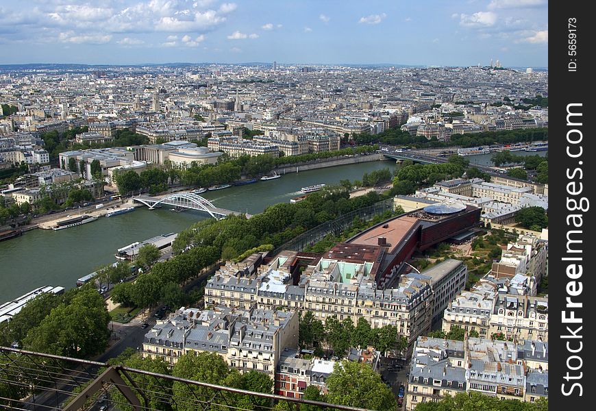 This is Paris and the river Senna from the 3rd floor of the Tour Eiffel. This is Paris and the river Senna from the 3rd floor of the Tour Eiffel