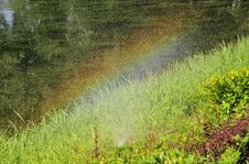 Rainbow In The Pond Royalty Free Stock Photography Rainbow In The Pond Royalty Free Stock Photography