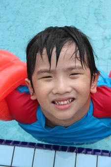 Boy At The Pool Royalty Free Stock Photo