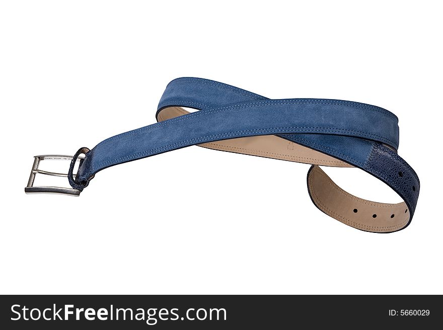 Convolute Blue Belt With Buckle
