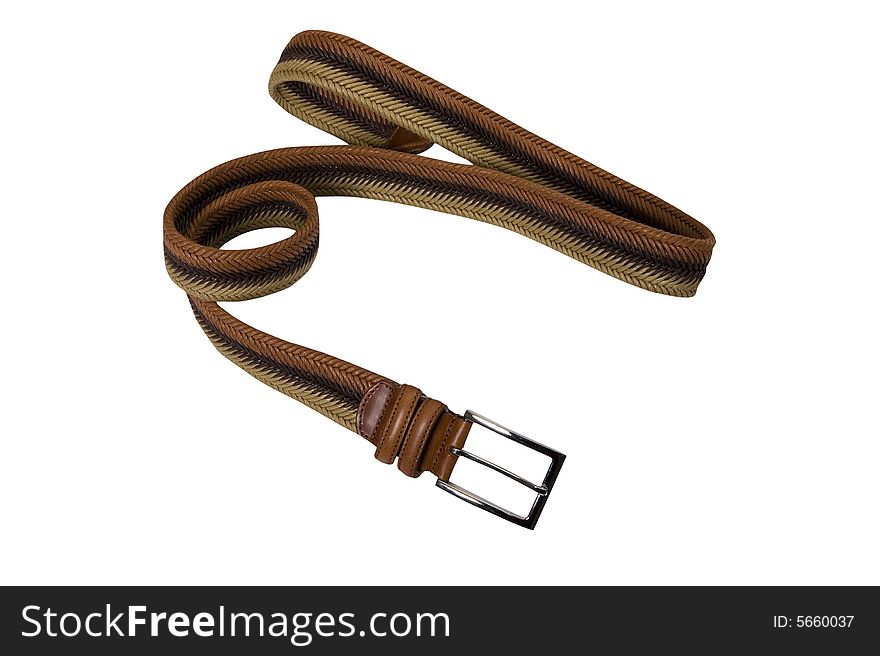 Convolute Brown Belt With Buckle And Form Letter Z