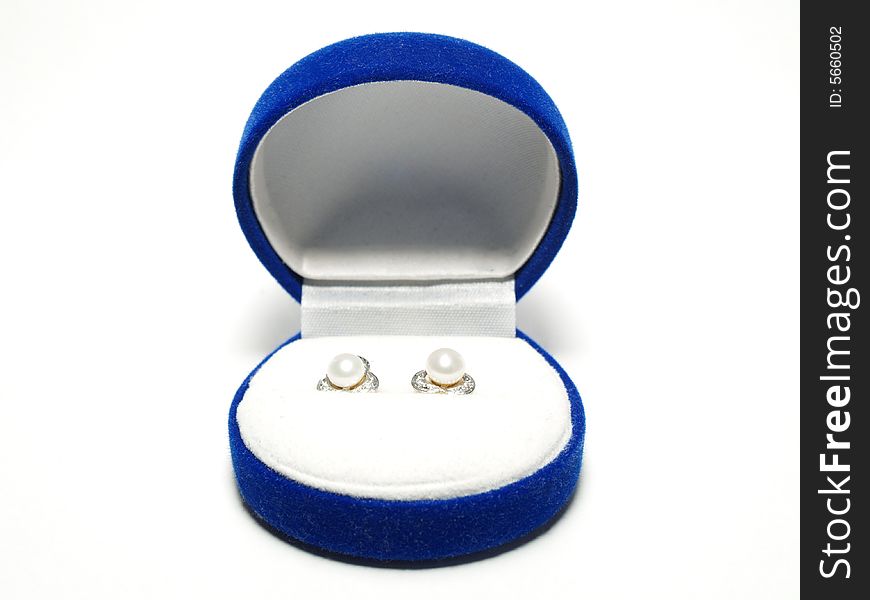 Earrings In A Blue Box