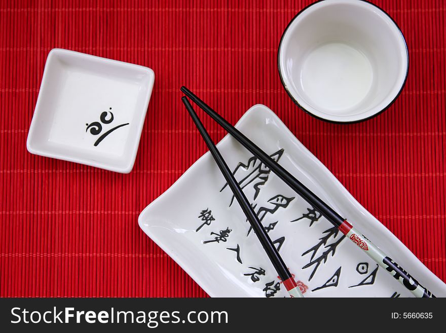 Traditional japanese restaurant utensil with sticks