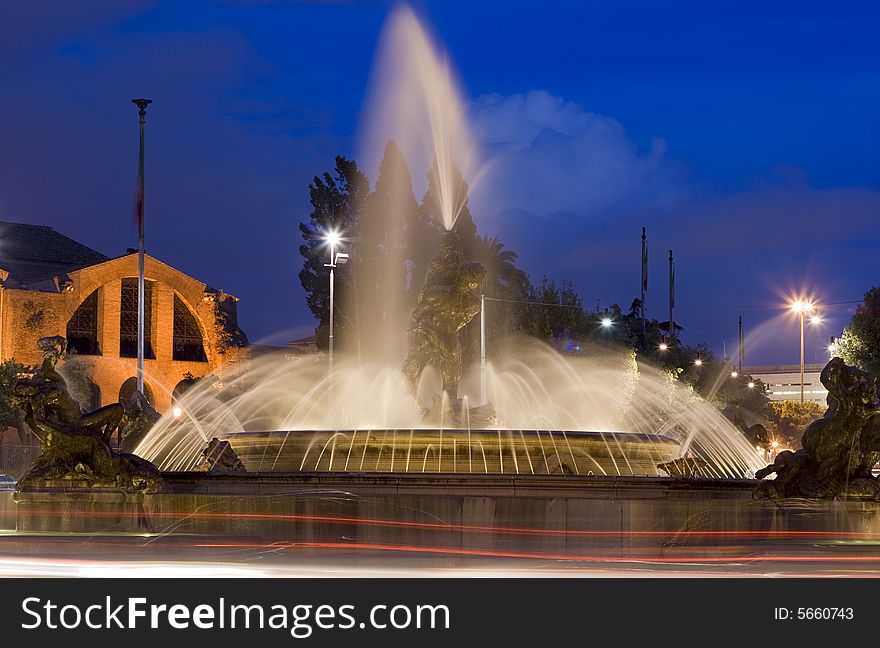 Fountain on plazza Repubblica. Italy, Rome.