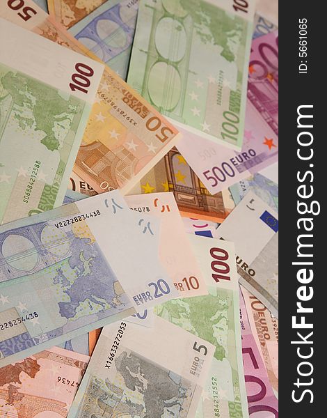 Abstract colorful photo of european banknotes