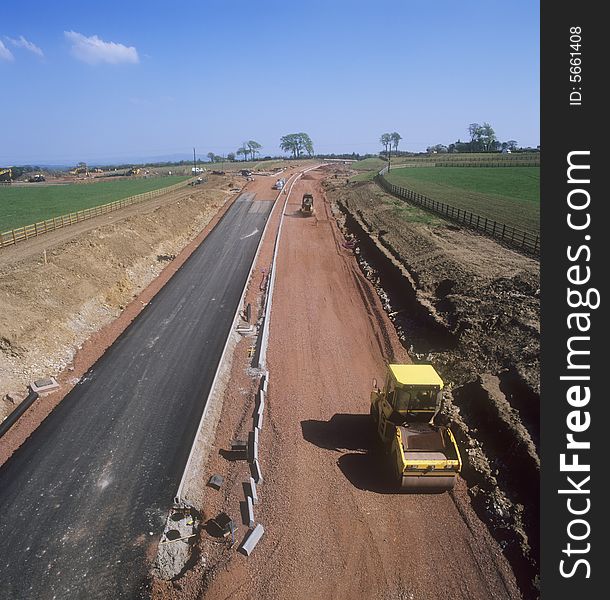 Dual carriageway in final stages of construction, Scotland. Dual carriageway in final stages of construction, Scotland.