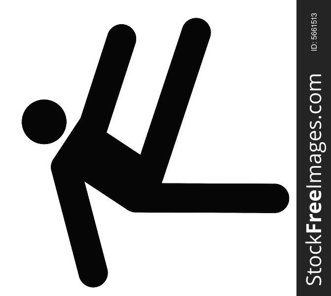 Logo of gymnastics, black silhouette of a man