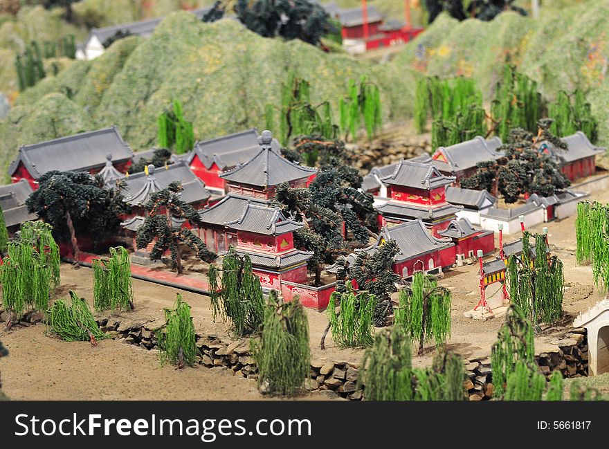 Chinese ancient building， model of traditional building， castle bastile， palace. Chinese ancient building， model of traditional building， castle bastile， palace